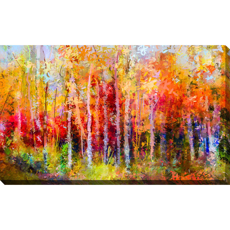 Birch Colors - Impression sur toile tendue, H 18 po x l 30 po x P 1 po