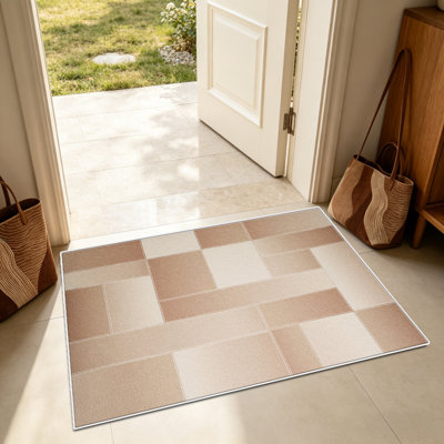 Tapis 1 pièce brun beige, élégant tapis décoratif polyvalent, facile à nettoyer et à entretenir, pièce de mobilier idéale pour la chambre à coucher, le salon, le couloir, le vestibule, le dortoir et le bureau afin de rafraîchir l'ambiance intérieure de votre maison