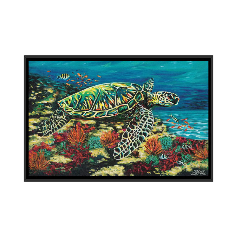 « deep sea nage ii », reproduction d’impression sur toile tendue, H 18 po x l 26 po x P 1,5 po, Toile avec cadre noir