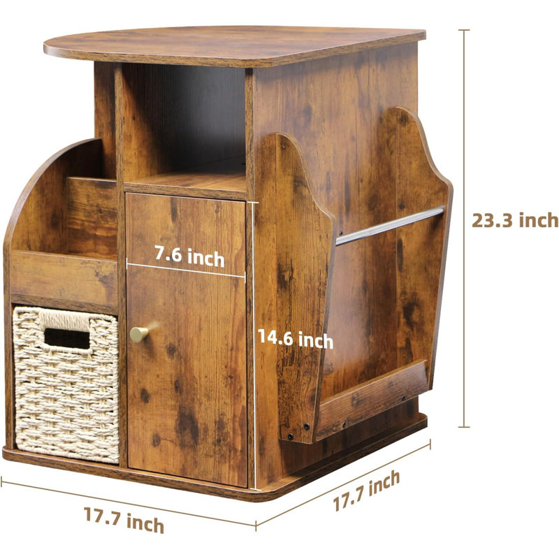 Rotating End Table with Storage