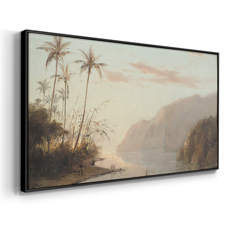 Série paysage - CDXCII - Toile tendue avec châssis, prête à accrocher, H 21 po x l 41 po, Noir