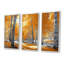 «Autumn Birch Trees Forest Path Panorama II», ensemble de reproduction d'art mural forêt-107200736-107200742
