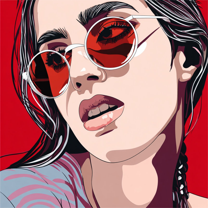 Red Lens Attitude Wrapped Canvas Wall Art, 30"W x 30"H x 1.5"D