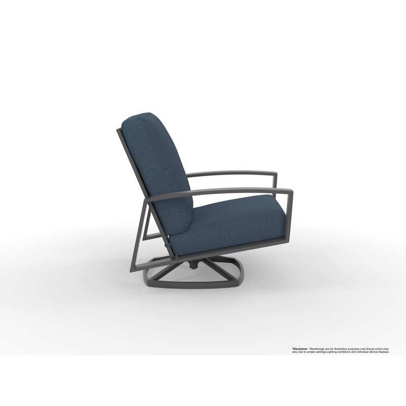 Arc Outdoor Lounge Chair, Pique Midnight, Graphite