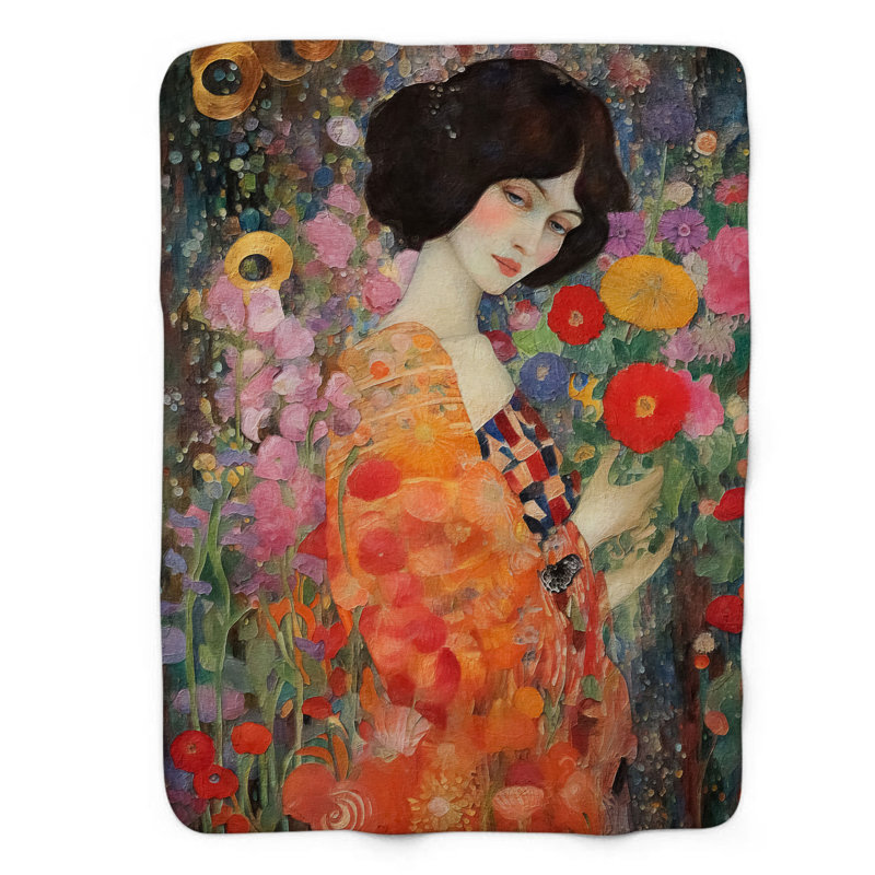 Artistic Klimt Girls - Couverture de qualité supérieure 1 pièce, L 60 po x L 80 po