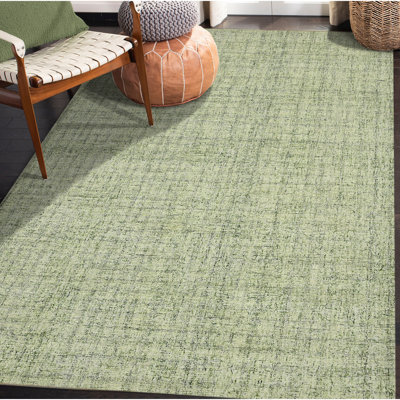 Oksen Handmade Tufted Wool Green Area Rug