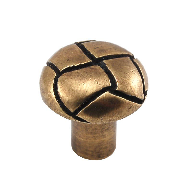 Equestre Mushroom Knob, Antique Brass, 1.125" H x 1.125" W x 1.125" D