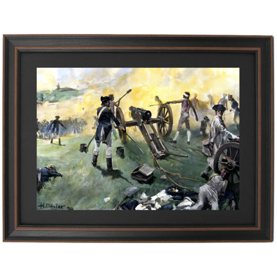Framed American Artillery In Action At The Battle Of Monmouth By Hugh Ditzler