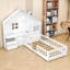 Lit maison avec 2 tiroirs, tablettes, prises et port USB-4216766