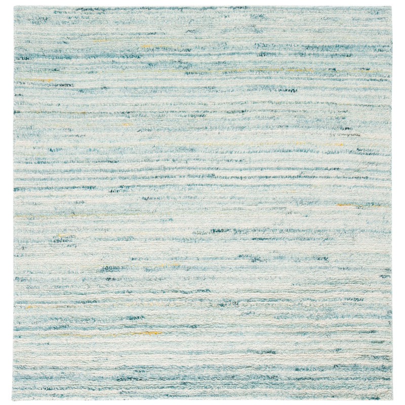 Pecktonville Hand Woven Performance Abstract Rug, Square 6'