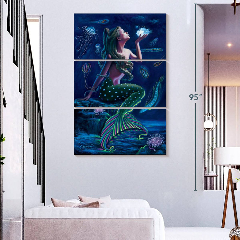 Ashelle sirène bioluminescente, H 74 po x l 48 po