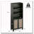 Bookcase with Rattan Doors,5 Tier Storage Wood Shelves-1435169599