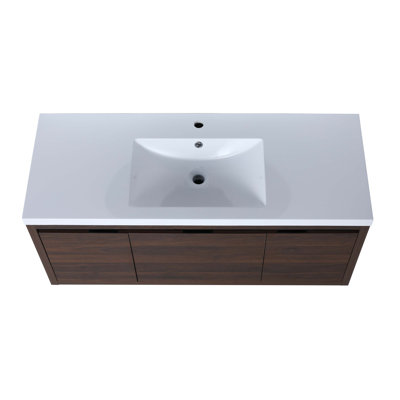 48 Inch Bathroom Cabinet With Sink,Soft Close Doors and Drawer,Float Mounting Design,48x18(KD-Packing)