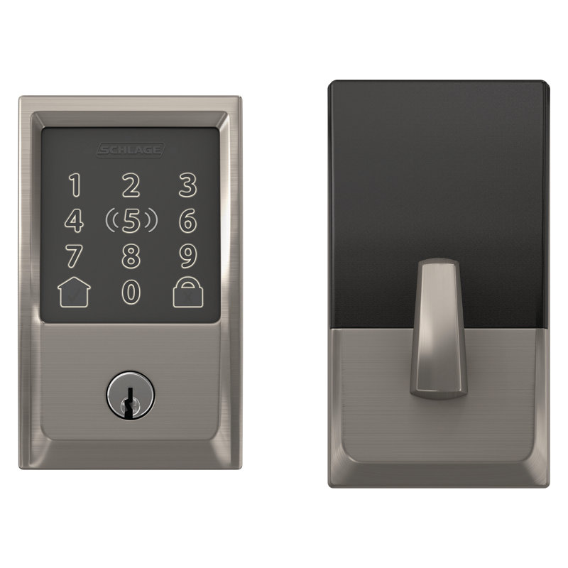 Encode Plus Smart Wifi Deadbolt With Century Trim, Satin Nickel