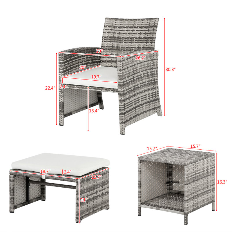 Bar Stool-Table And Chair Set Of 5  Gradient