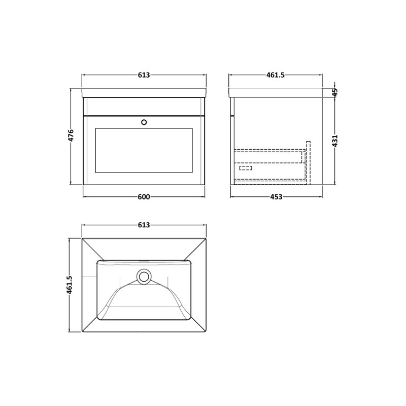 Classique Bathroom Vanity, Satin Green, 61.3 cm W
