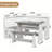 3-piece L-shaped Breakfast Nook Dining Set With Hidden Storage, Modern Wood Corner Dining Table And Bench Set For Small Spaces & Kitchen, Greyl And White-1669800452