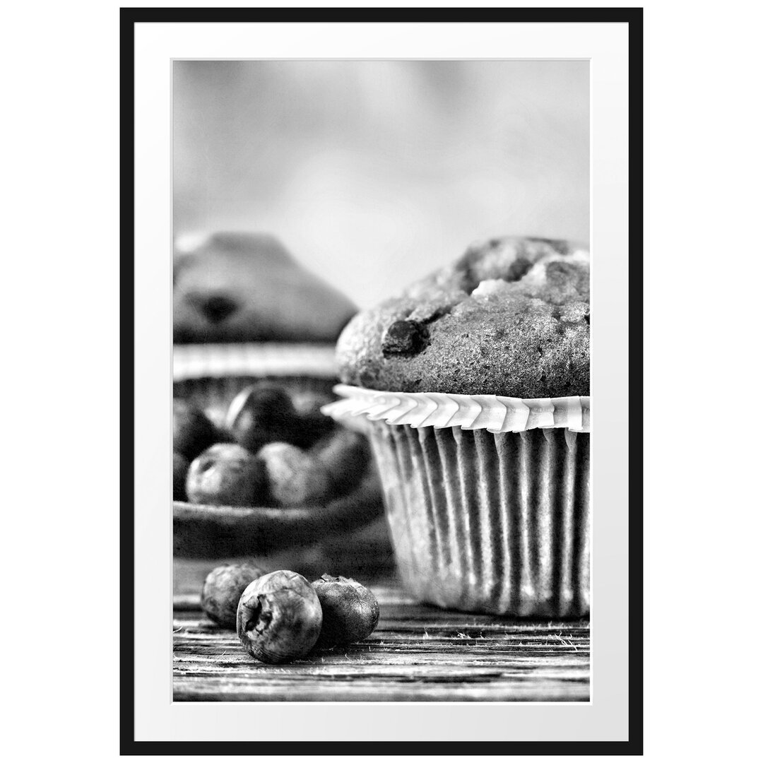 Gerahmtes Poster Muffins Blaubeeren