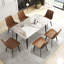 Ensemble de table de salle à manger moderne en pierre frittée 7 pièces avec 6 chaises en similicuir Juvan-1184194838-1184194839