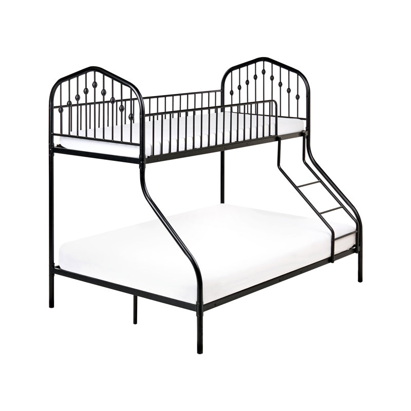 CHAMONIX European Single (90 X 200 Cm) Bunk Bed Bed Frame with Built-in Ladder Included, Black