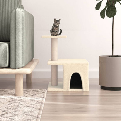 vidaXL Cat Tree Engineered wood, plush, sisal Compact Durable