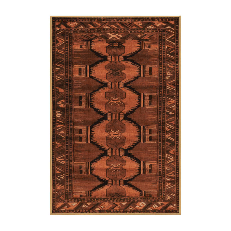 Tapis brun turc lavable à la machine, Tapis de couloir 2 pi x 5 pi