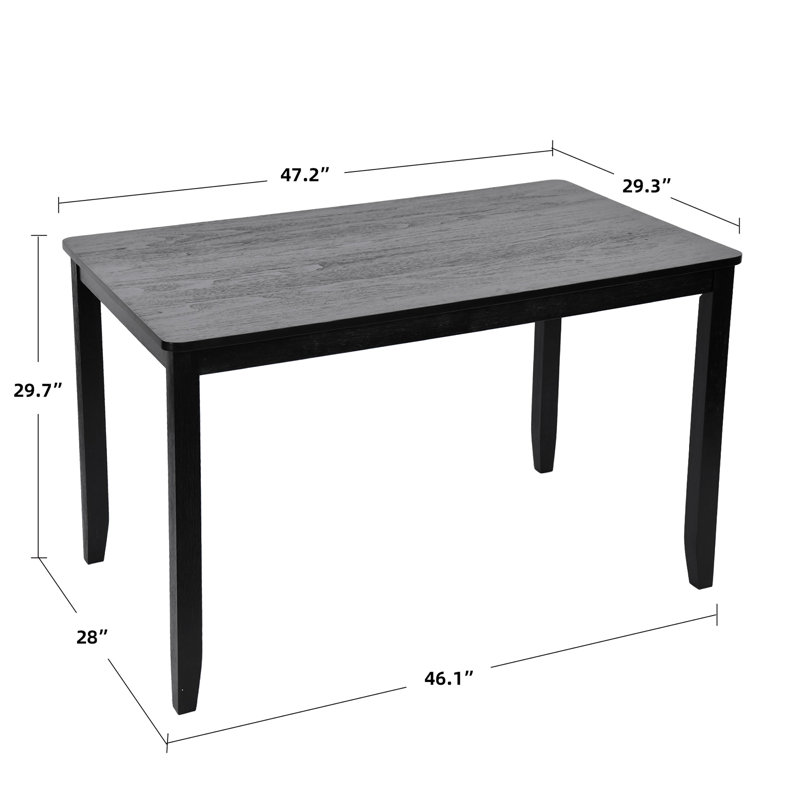 Table de salle à manger 47 po, Noir