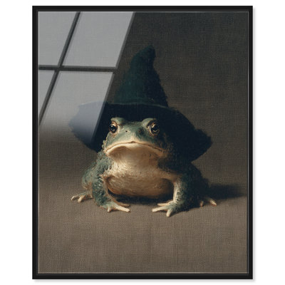 Décoration murale encadrée «FABLE Frog II» par Art Remedy, cadre noir, 36 x 45