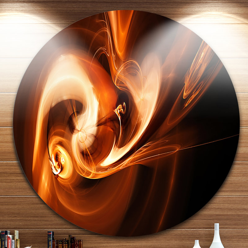 « fractal fumée texture brown », impression sur métal, H 23 po x l 23 po x P 1 po
