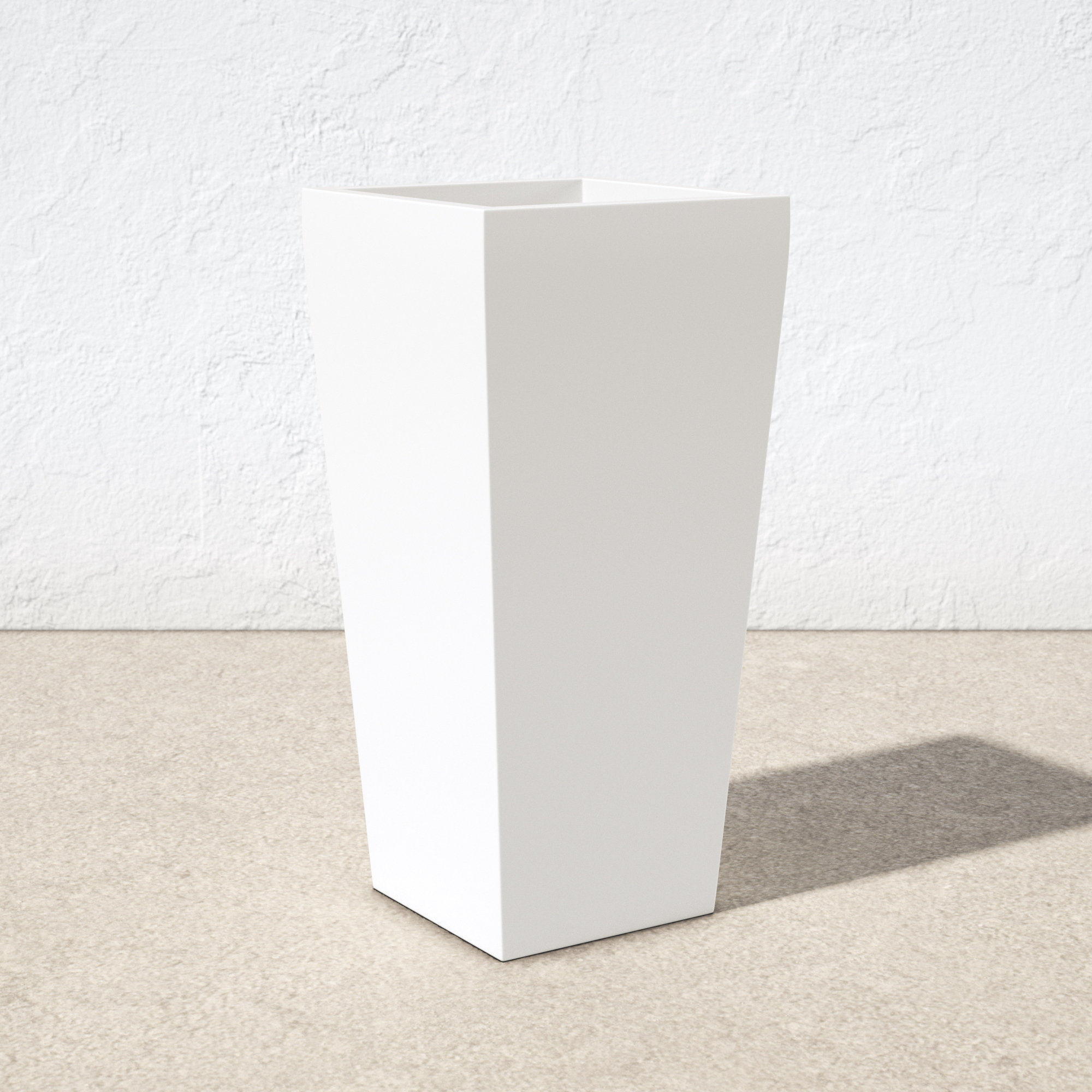 Robards Fiberglass Pot Planter, 26" H x 13" W x 13" D, White