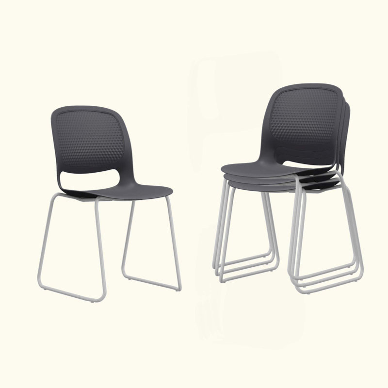 A Set Of Four Stackable Chairs With Ergonomic Design, High - Quality Materials, And Versatile Use For Office, Study, And Leisure.