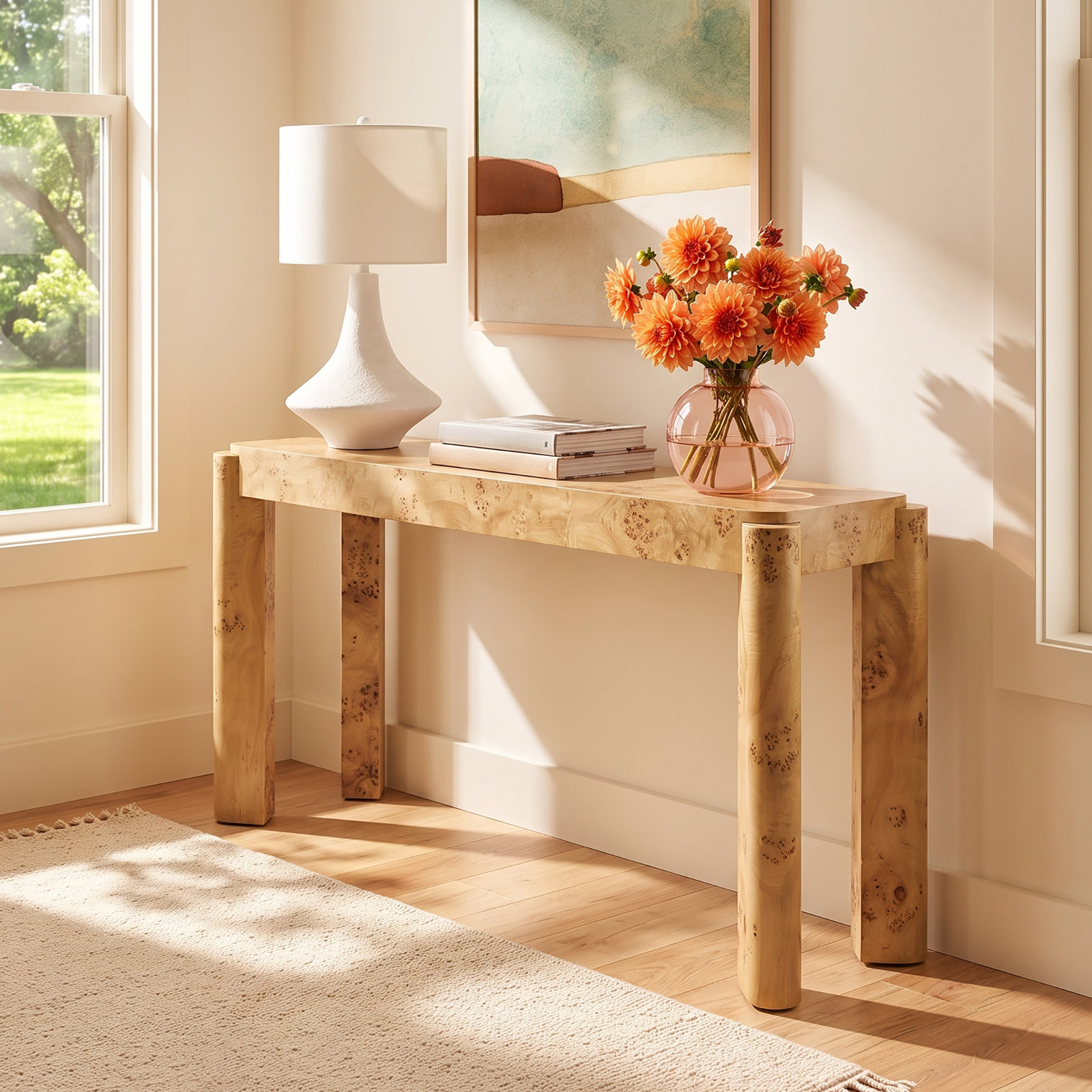 Jakus 62" Console Table, 29.5" H x 62.2" W x 15.7"D, Beige