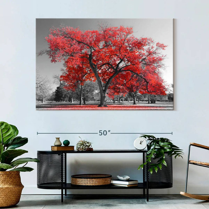 " Red Tree Canvas Print ", 34" H x 51" W x 1.25" D