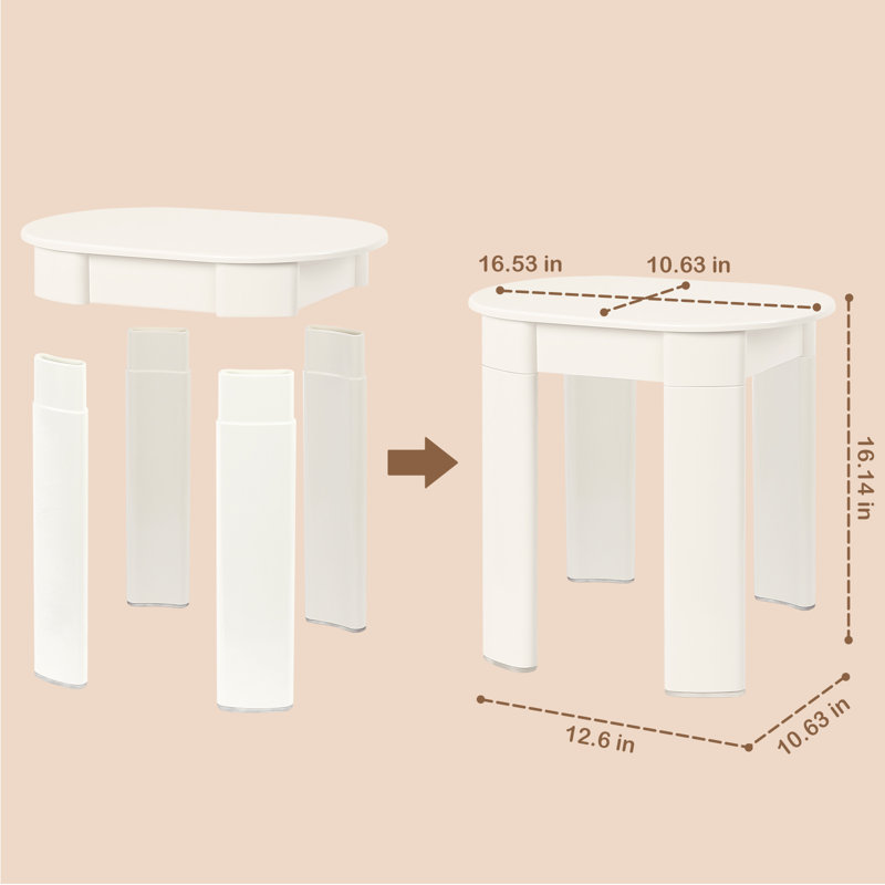 Tabouret d'appoint Rimas, Blanc