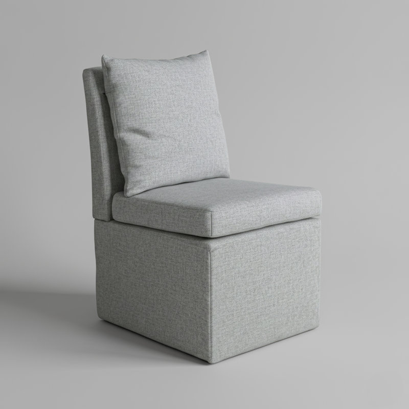 Chaise d'appoint à roulettes Wrentham Burney, Tissu gris pâle