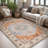 5x7 Blue Machine Washable Faux-Wool Vintage Floral Indoor Area Rug-1310997719-1328759843
