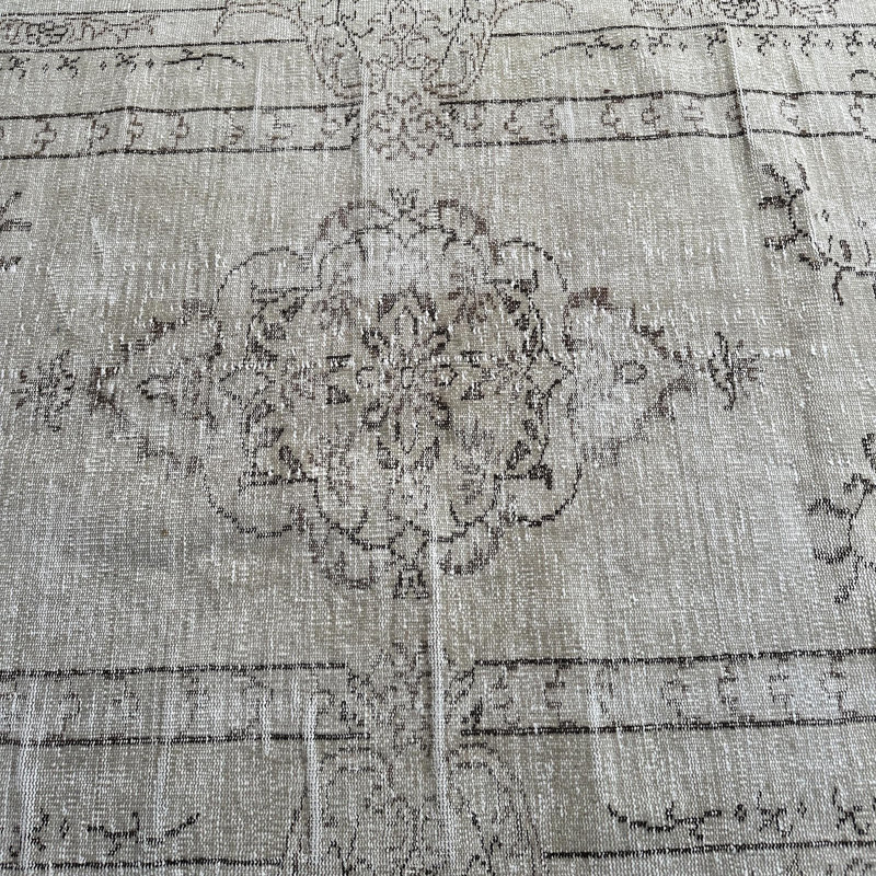 Tapis turc Oushak authentique pour salon de grande taille 6 x 9 avec motif décoratif vert