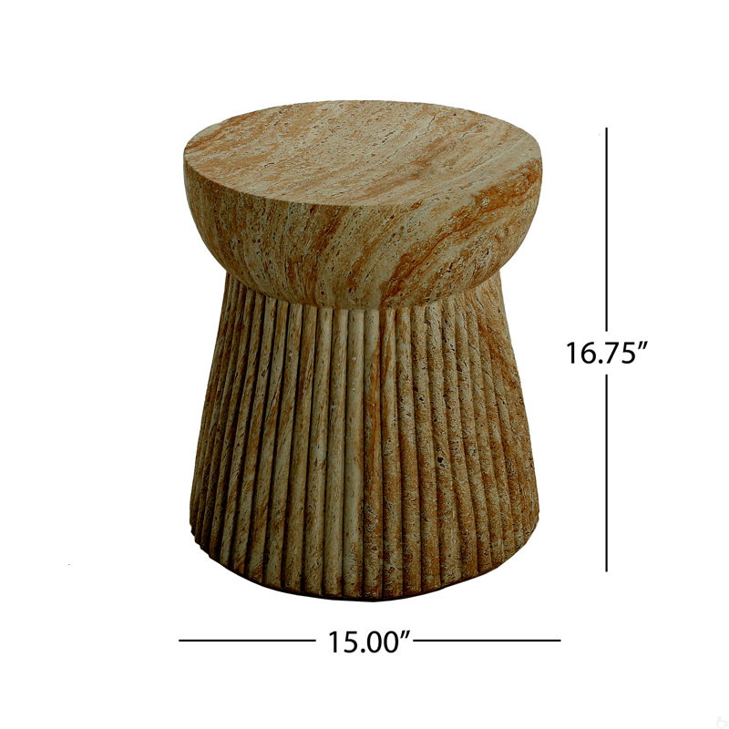 Table d'appoint d'extérieur en béton travertin