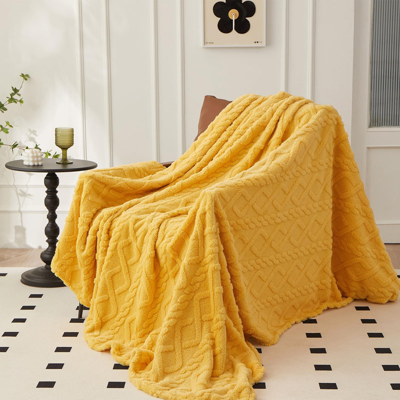 Downey Throw Blanket, Yellow