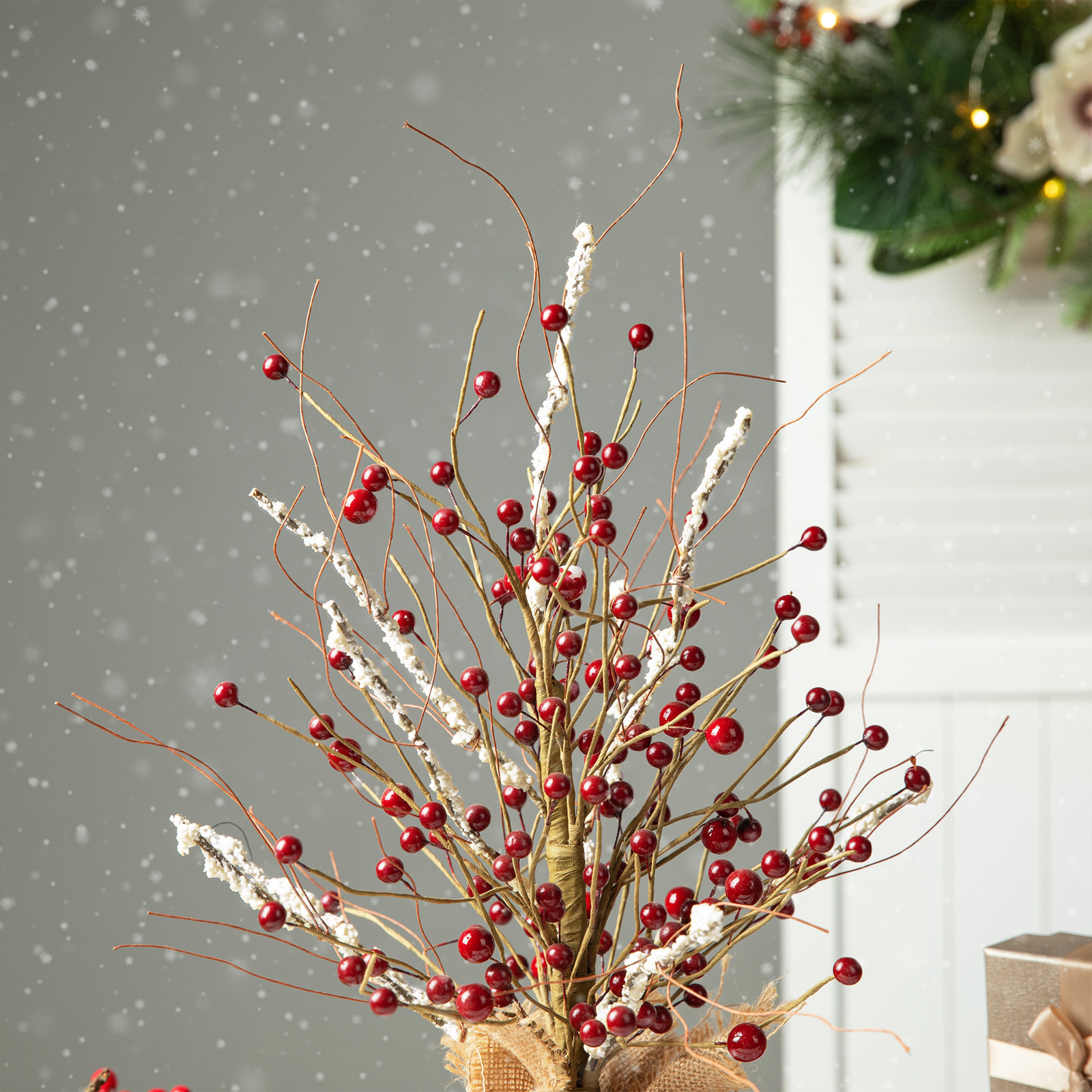 Floral Tabletop Christmas Tree