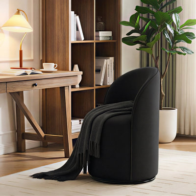 Velvet Swivel Round Barrel Dining Chair