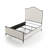 Lalia Modern Upholstered Hammered Metal Camelback Bed-124257344-124653005