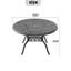 Table de salle à manger ronde en aluminium coulé avec trou pour parasol