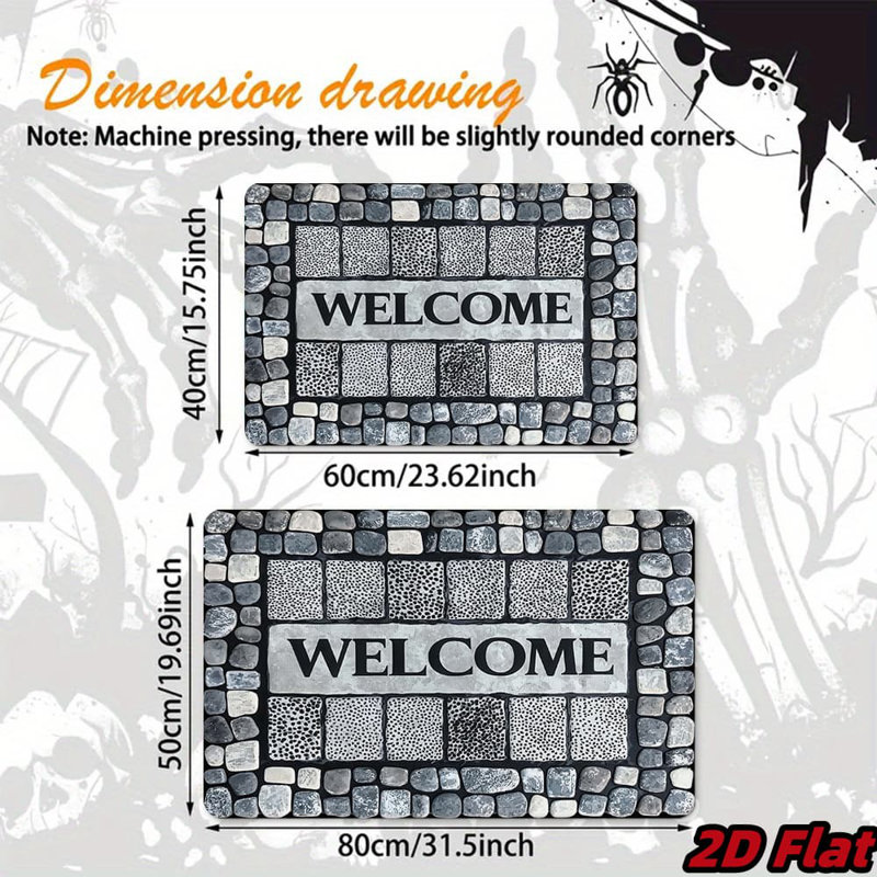 Tapis d'entrée antidérapant en caoutchouc 1Pc