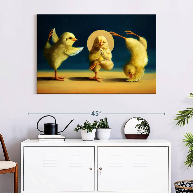 Yoga Chicks Three, 26" H x 39" W