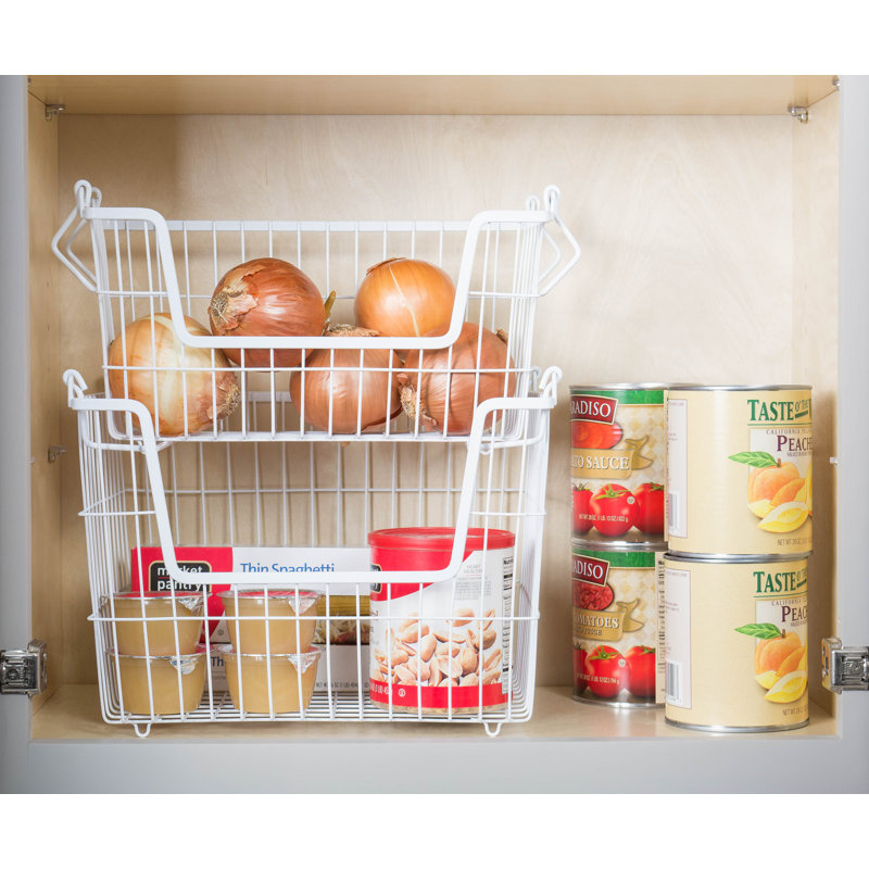 Panier en métal Ohagan, H 10,8 po x l 9,8 po x P 12,6 po, Blanc