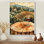 Gicela, vignoble avec verre de vin dans un paysage de Bordeau - grand art mural vignoble