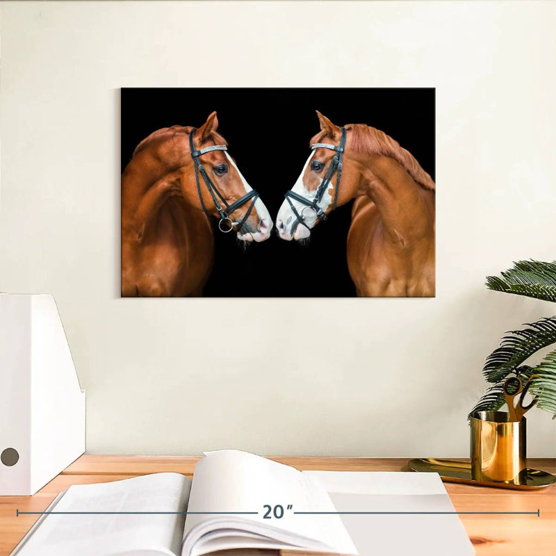 Brampt nez à nez de chevaux, H 8 po x l 12 po