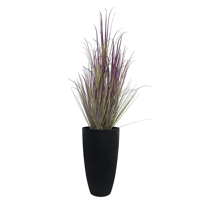 20" Black Curved Vase Outdoor Planter
