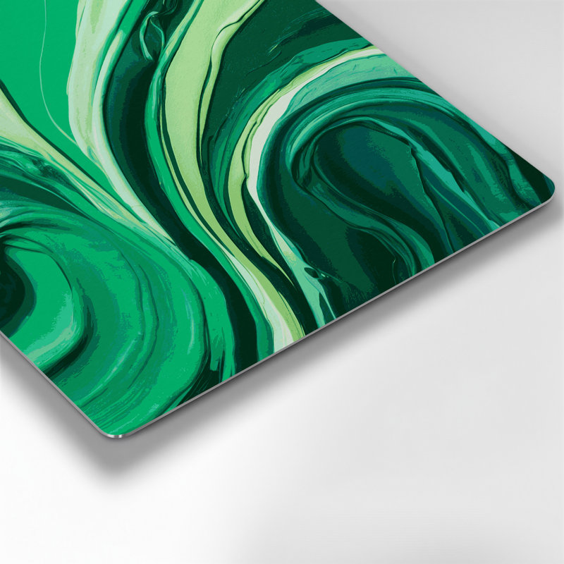 Art mural abstrait en métal vert 85, H 12 po x l 12 po